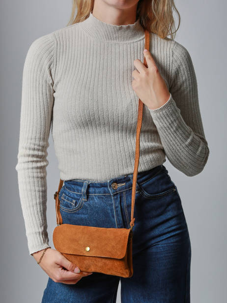 Sac Bandoulière Velvet Cuir Milano Marron velvet VE23067 vue secondaire 1