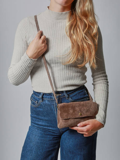 Sac Bandoulière Velvet Cuir Milano Marron velvet VE23067 vue secondaire 1