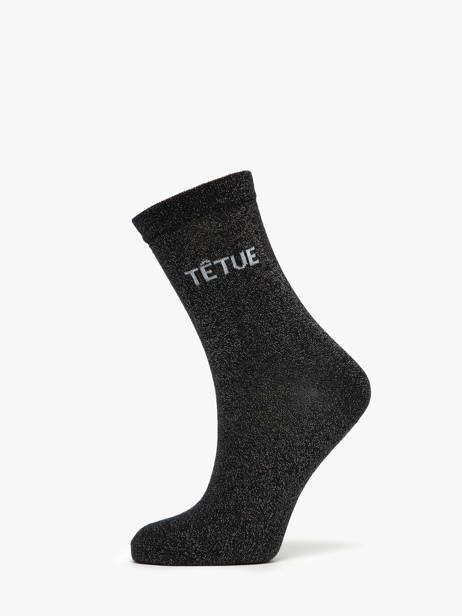 Chaussettes Femme Têtue Long Glitter Pieces Noir girl 17162499