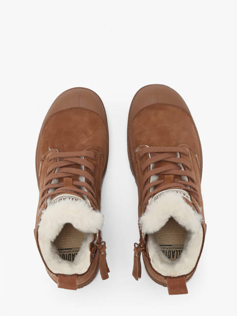 Bottines En Cuir Palladium Marron women 95982291 vue secondaire 3