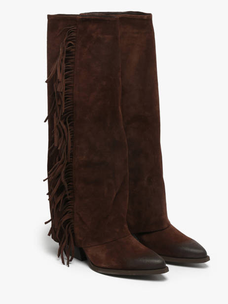 Bottes à Talon En Cuir The icona Marron women TX565 vue secondaire 1