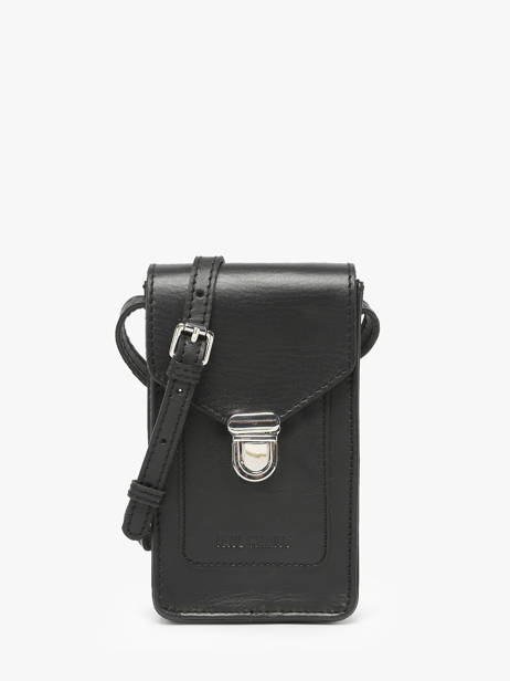 Le Porte-téléphone Cuir Paul marius Noir vintage TELEPHON