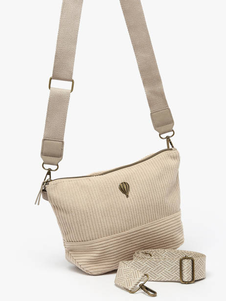 Sac Bandoulière Velours Le voyage en panier Marron velours AHP239 vue secondaire 2