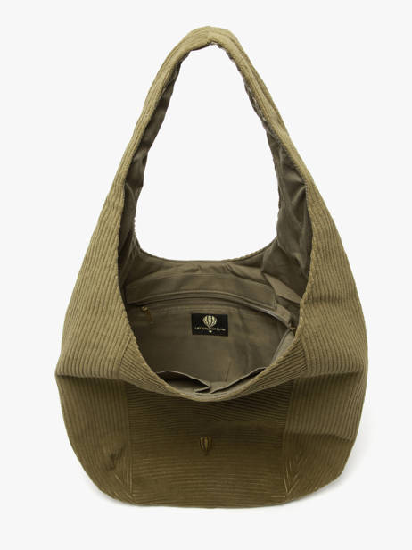Sac Porté épaule Velours Polyester Le voyage en panier Vert velours AHP243 vue secondaire 3