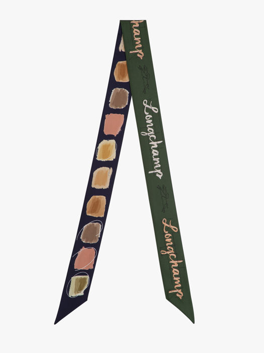 Longchamp Soie gots Foulard Vert