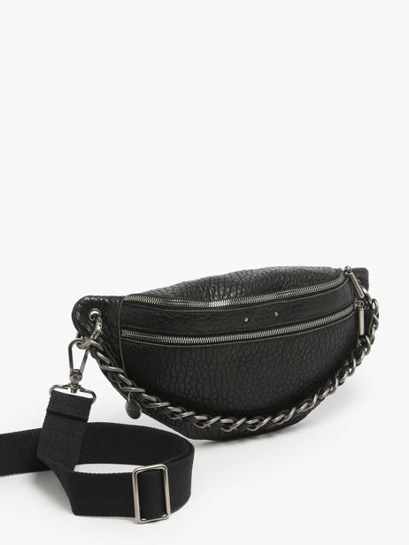 Sac Banane Vintage Cuir Mila louise Noir vintage 23689EX vue secondaire 2