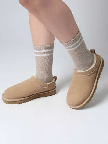 Chaussons En Cuir Ugg Beige women 1173891 vue secondaire 1