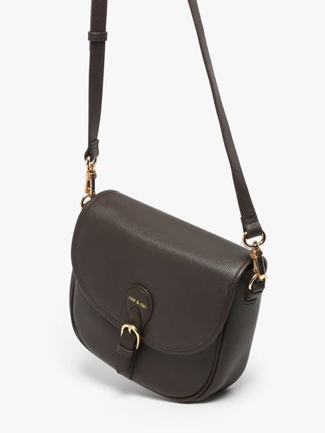 Sac Bandoulière Vintage Cuir Nat et nin Marron vintage OLIVIA vue secondaire 2