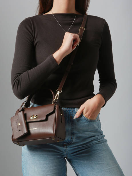 Sac Bandoulière Mademoiselle Grace Cuir Lancaster Marron mademoiselle grace 101 vue secondaire 1