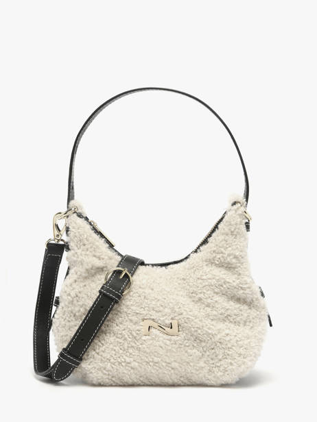 Sac Bandoulière Sam Cuir Et Mouton Nathan baume Beige vogue S