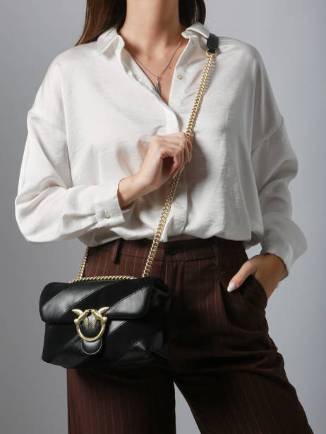 Sac Bandoulière Love Bag Puff Cuir Pinko Noir love bag puff A2JY vue secondaire 1