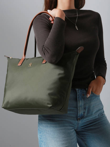 Sac Porté épaule A4 Popette Nylon Tommy hilfiger Vert popette AW17711 vue secondaire 1
