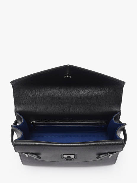 Sac Bandoulière M Double Rabat Emilie Cuir Grainé Le tanneur Noir emily TEMI1014 vue secondaire 3