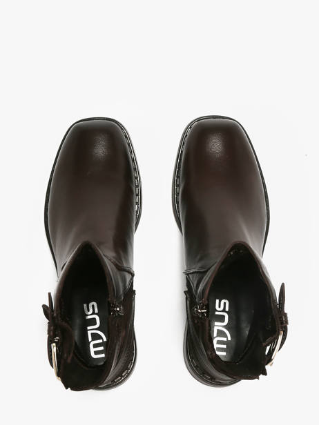 Bottines En Cuir Mjus Marron women L93203 vue secondaire 3