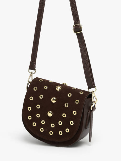 Sac Bandoulière Velvet Studs Milano Marron velvet studs VS25093 vue secondaire 2