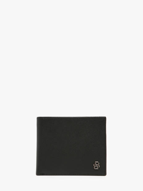 Portefeuille Porte-monnaie Cuir Hugo boss Noir saffiano HLM526A