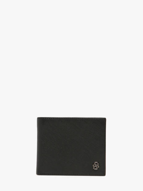 Portefeuille Porte-monnaie Cuir Hugo boss Noir saffiano HLN526A