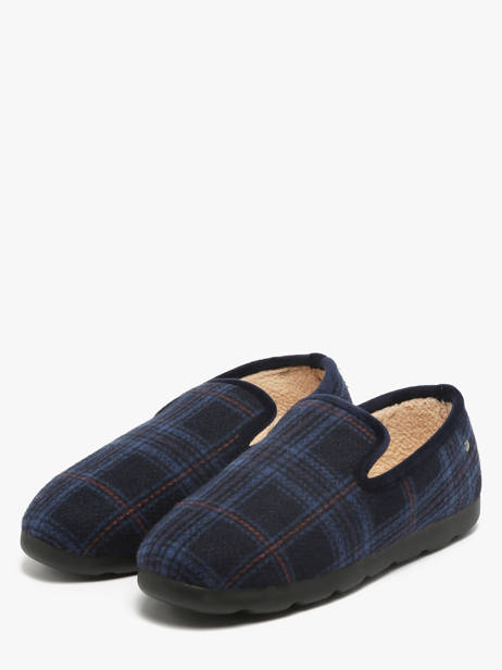 Chaussons Isotoner Bleu men 98121 vue secondaire 1