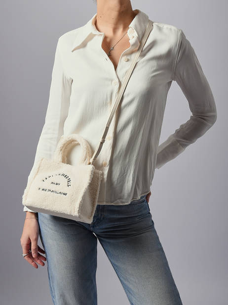 Mini Sac Cabas Rue St Guillaume Shearling Karl lagerfeld Blanc rsg A4W50016 vue secondaire 1