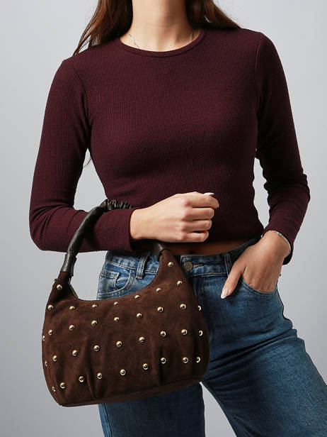 Sac Porté épaule Velvet Studs Milano Marron velvet studs VS25094 vue secondaire 1