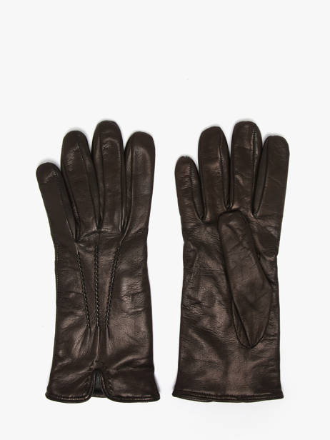 Gants Femme En Cuir Avec Doublure En Laine Omega Noir women gloves L