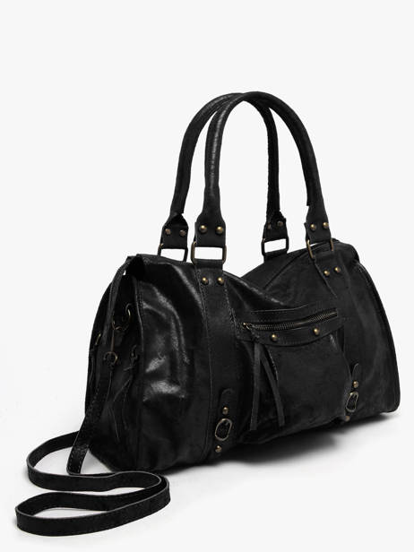 Sac Porté épaule A4 Spazzolato Cuir Milano Noir spazzolato SP24095 vue secondaire 1