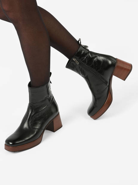 Bottines à Talon Cristel En Cuir Dorking Noir women D9157 vue secondaire 2