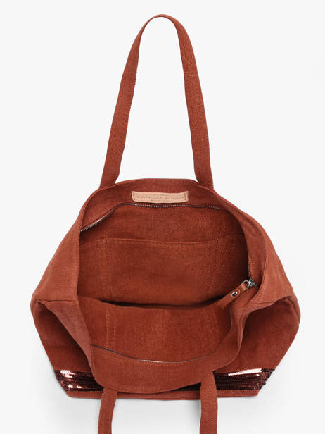 Le Cabas Zippé M Lin Et Paillettes Vanessa bruno Rouge cabas lin 31V40378 vue secondaire 2