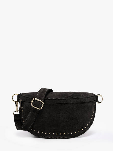 Sac Banane Cuir Milano Noir velvet VE25111