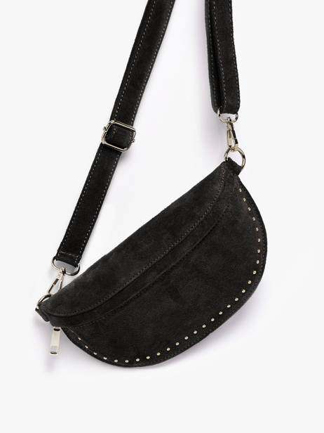 Sac Banane Cuir Milano Noir velvet VE25111 vue secondaire 2