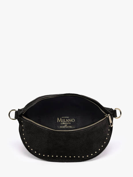 Sac Banane Cuir Milano Noir velvet VE25111 vue secondaire 3
