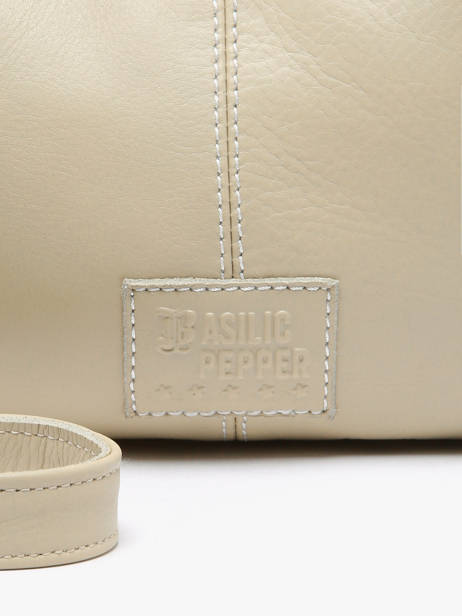 Sac Bandoulière Seam Cuir Basilic pepper Beige seam BSEA03 vue secondaire 4