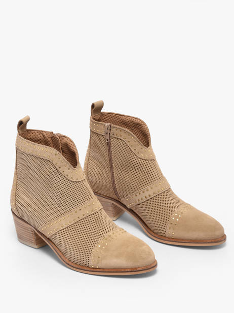 Bottines à Talon En Cuir Alpe Beige accessoires 54311108 vue secondaire 1