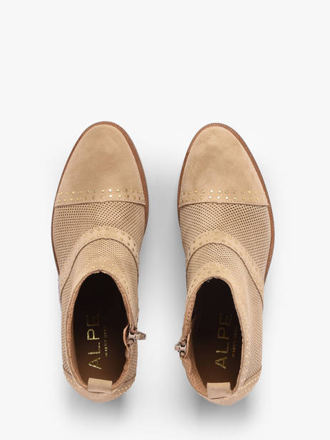 Bottines à Talon En Cuir Alpe Beige accessoires 54311108 vue secondaire 3