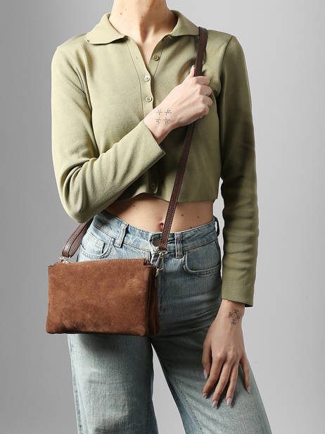 Sac Bandoulière Velvet Caviar Milano Marron velvet caviar VC24117 vue secondaire 1