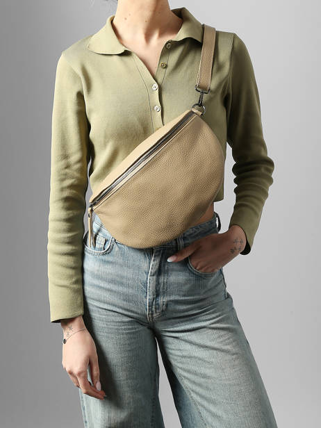 Sac Banane Caviar Cuir Milano Beige caviar CA21123 vue secondaire 1