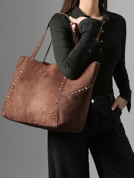 Sac Porté épaule Velvet Miniprix Marron velvet M9457 vue secondaire 1