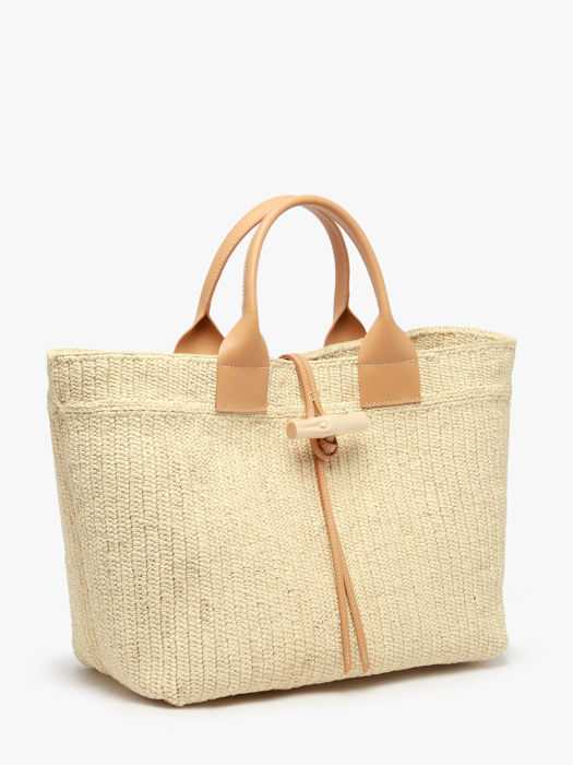 Longchamp Le roseau raphia Sacs porté main Beige