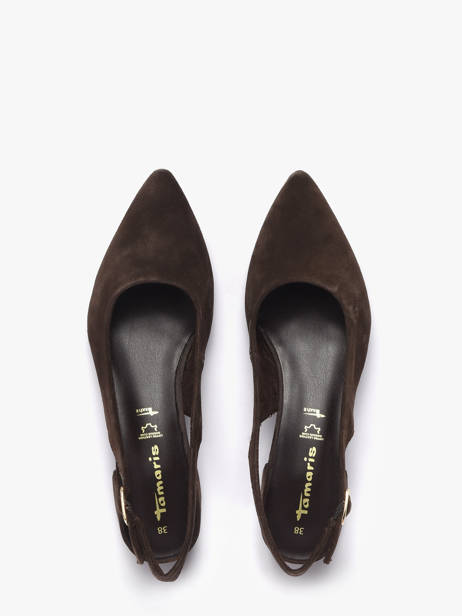 Escarpins En Cuir Tamaris Marron accessoires 42 vue secondaire 3