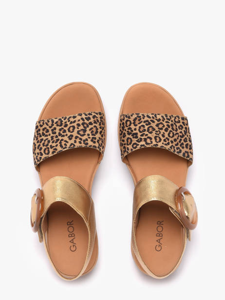 Sandales Semelle Compensée En Cuir Gabor Or women 32 vue secondaire 3