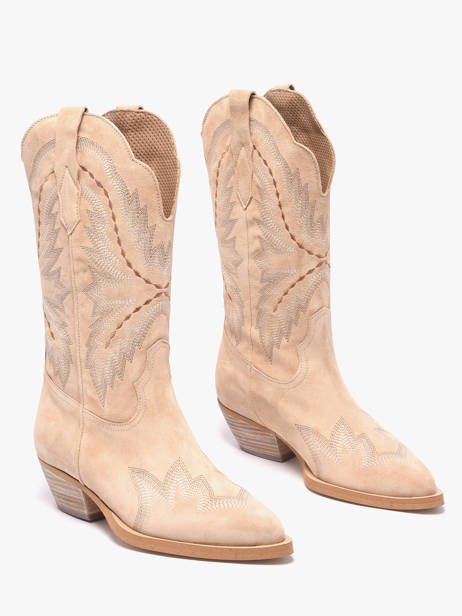 Santiags En Cuir Alpe Beige accessoires 52171115 vue secondaire 1