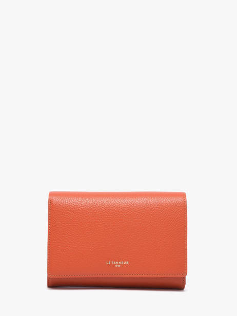 Portefeuille Emilie Cuir Le tanneur Orange emily TEMI3304