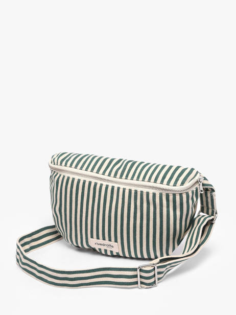 Le Sac Banane Custine Striped Coton Recyclé Rivedroite Vert spring striped CUSTSTRI vue secondaire 1