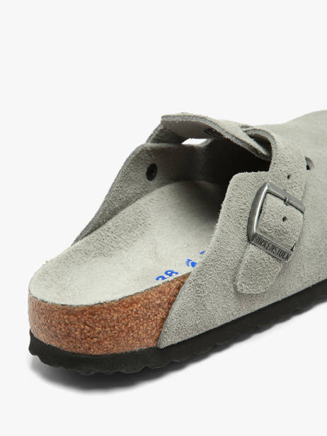 Mules En Cuir Birkenstock Gris accessoires 1031657 vue secondaire 2