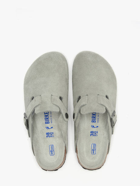 Mules En Cuir Birkenstock Gris accessoires 1031657 vue secondaire 3