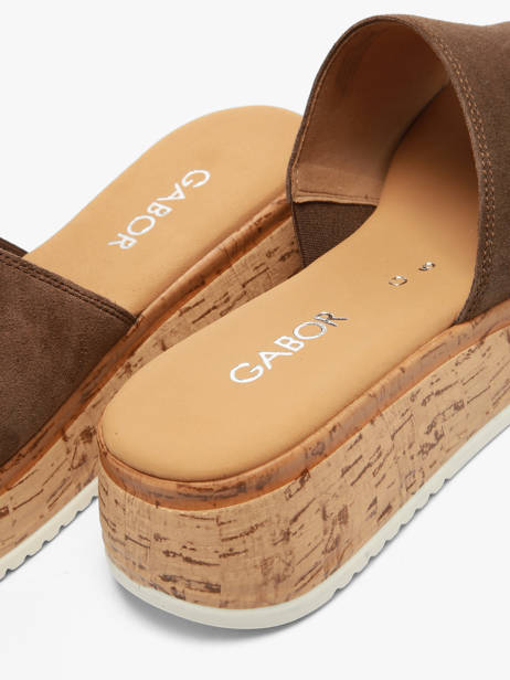 Mules En Cuir Gabor Marron accessoires 41 vue secondaire 2