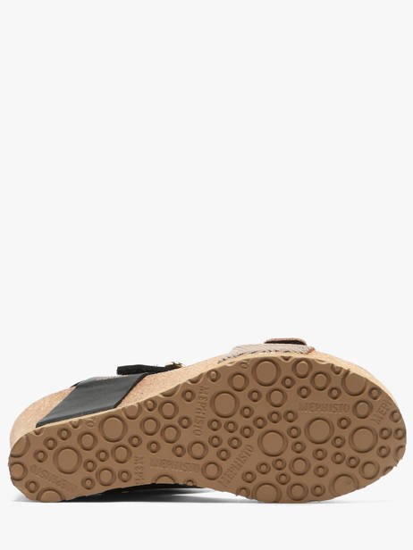 Sandales Semelle Compensée En Cuir Mephisto Noir accessoires P5148845 vue secondaire 4