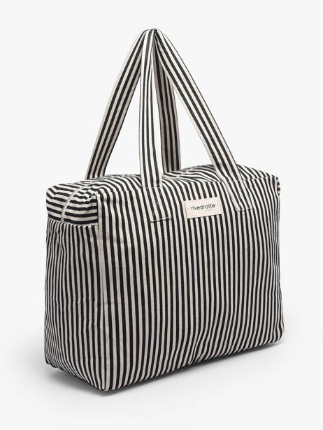 Sac Porté épaule Célestins A4 Striped Coton Recyclé Rivedroite Noir spring striped CELESTRI vue secondaire 1