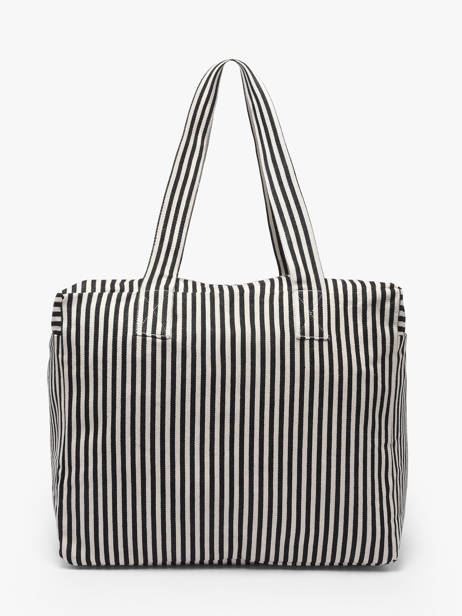 Sac Porté épaule Célestins A4 Striped Coton Recyclé Rivedroite Noir spring striped CELESTRI vue secondaire 3