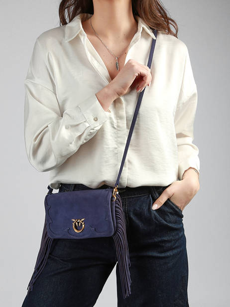 Sac Bandoulière Love Bag Soft Cuir Pinko Bleu love bag soft 6023A39A vue secondaire 1